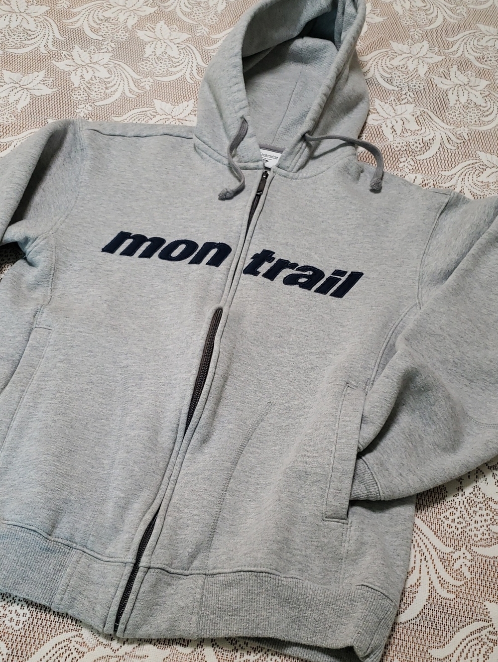 Kids' Light Gray Full-Zip Hoodie, Size Small